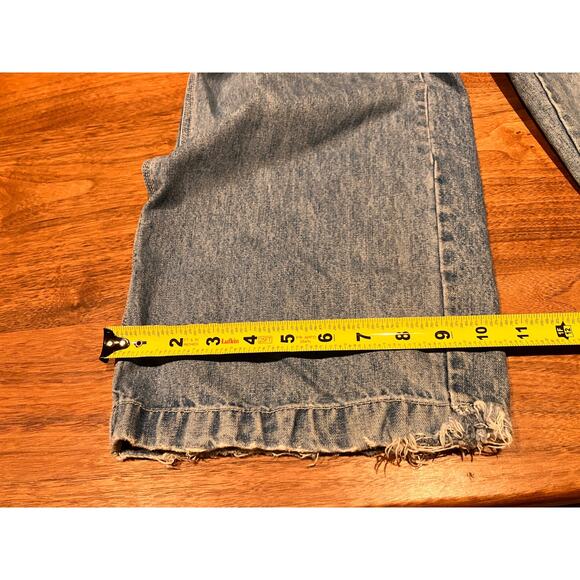 Calvin Klein Jeans Denim Overalls Large 100% Cotton Light Wash Paint Marks VTG - Picture 11 of 12